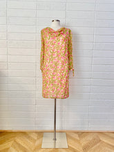 Load image into Gallery viewer, Vintage Sheer Sleeve Floral Mini Dress Size 4