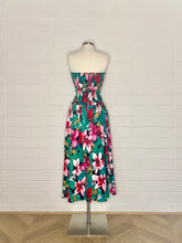 Load image into Gallery viewer, Vintage Strapless Ruched Bust Floral Dress - Size 8/10