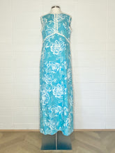Load image into Gallery viewer, Vintage Lord & Taylor Aqua Floral Gown - Size 6/8