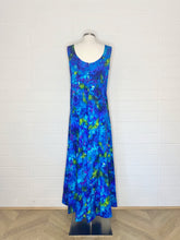Load image into Gallery viewer, Vintage Blue Hawaiian Print Maxi Dress - Size 6/8