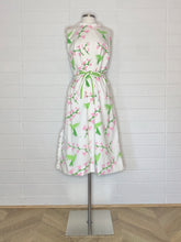Load image into Gallery viewer, Vintage Vested Gentress Ruffle Neck Hummingbird Dress - Size 6/8