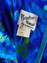 Load image into Gallery viewer, Vintage Blue Hawaiian Print Maxi Dress - Size 6/8