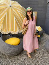 Load image into Gallery viewer, Yoanie Midi Cover Up in Sugar Stitch Stripe