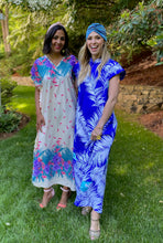 Load image into Gallery viewer, Blue tropical print maxi dress