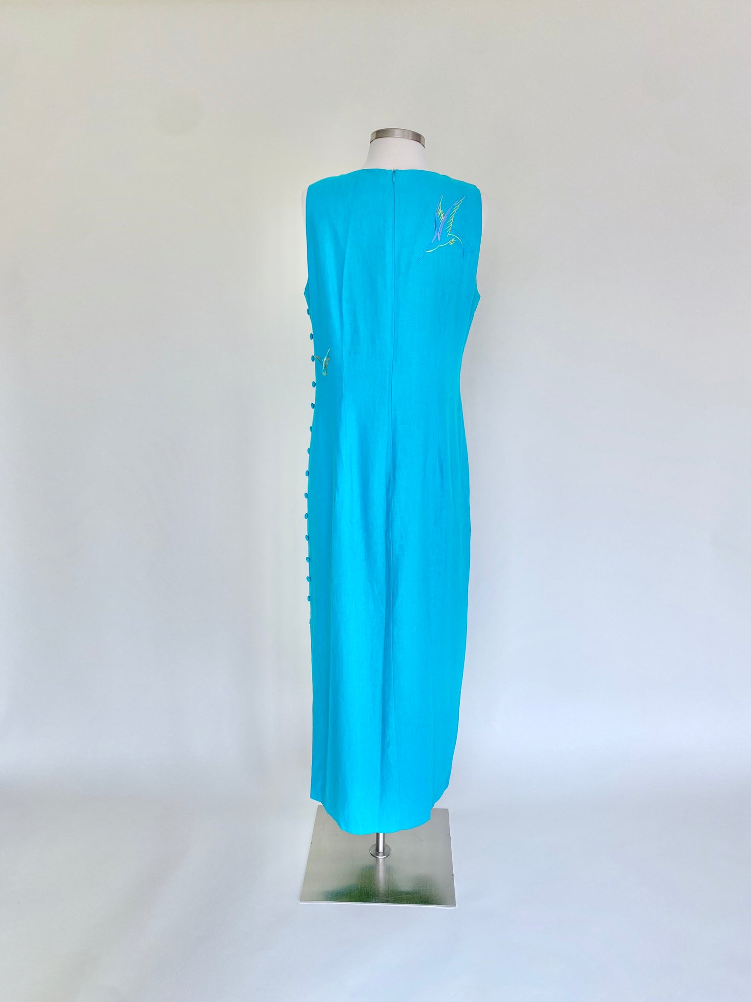 Vintage Aqua Dress with Embroidered Hummingbirds | Vintage Dresses | Drinking Dresses Vintage Aqua Dress with Embroidered Hummingbirds | Vintage Dresses | Drinking Dresses