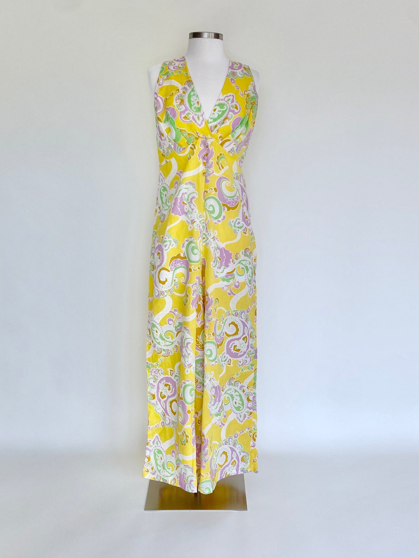 Vintage Yellow Sleeveless Jumpsuit - Size 4/6