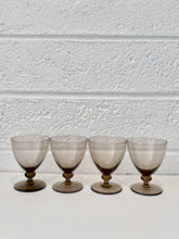 Load image into Gallery viewer, Smoke colored Vintage Cordial Glasses
