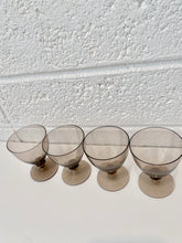 Load image into Gallery viewer, Smoke colored Vintage Cordial Glasses
