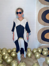 Load image into Gallery viewer, black and white caftan
