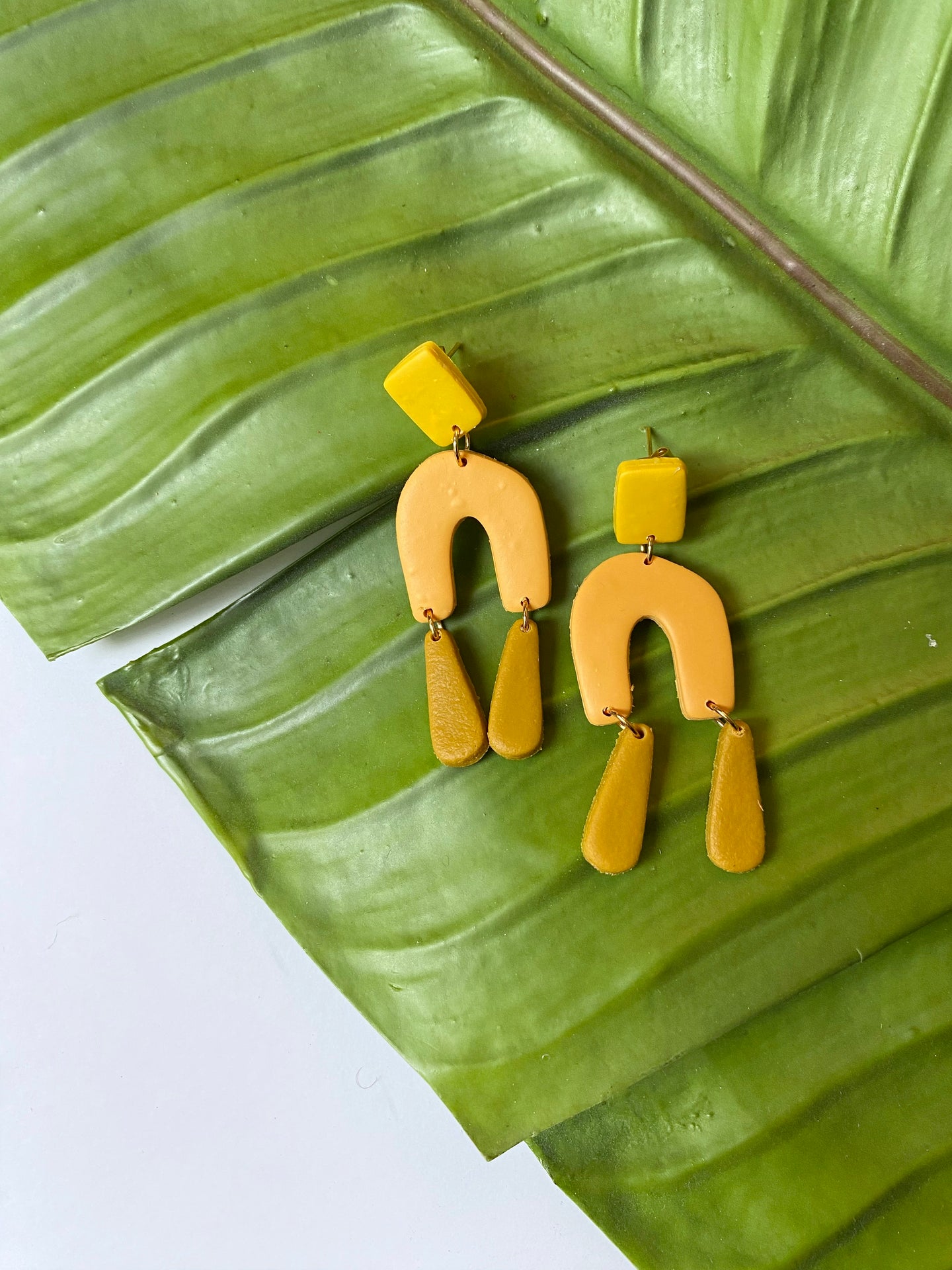 Yellow Ombre Dangle Earrings