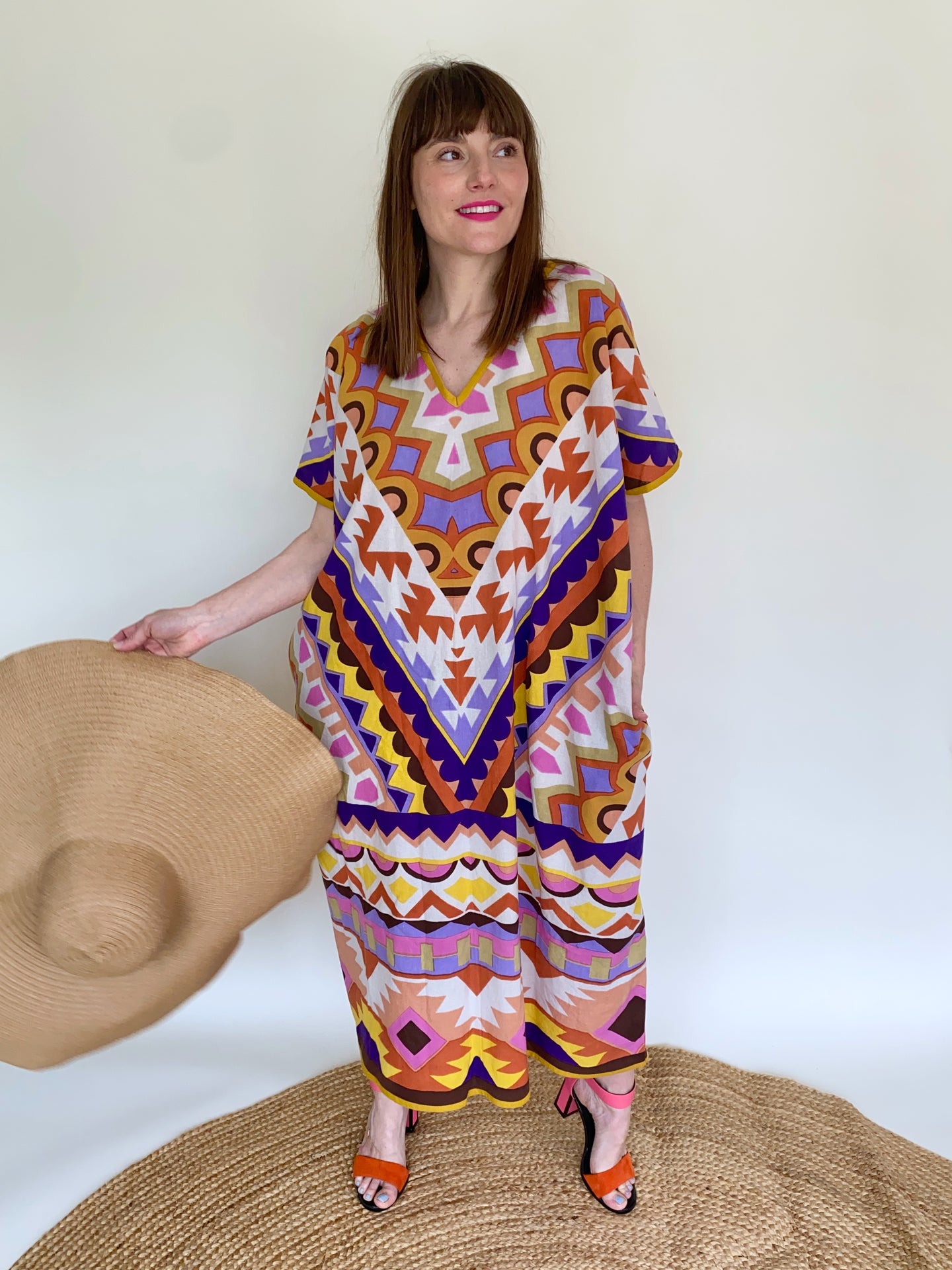 Kakee Kaftan in Colorful Aztec