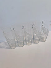 Load image into Gallery viewer, Vintage Federal Glass White Leaf Design Tom Collins Glasses Set of 5
