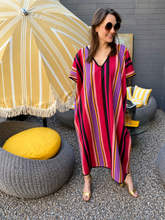 Load image into Gallery viewer, Kakee Kaftan in Cherry Stripe
