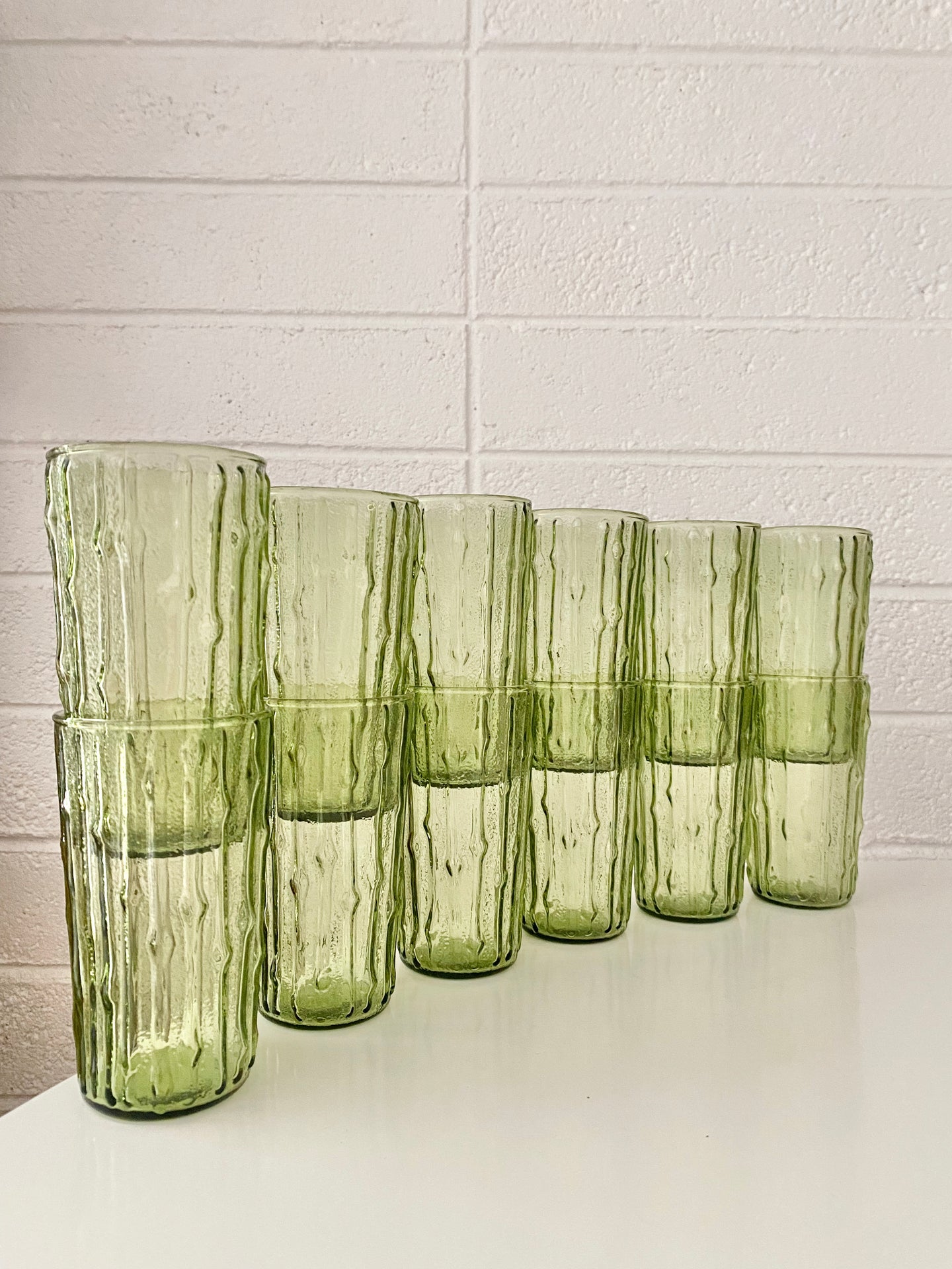 Green Tahiti Tumblers Bamboo Glasses Set of 12