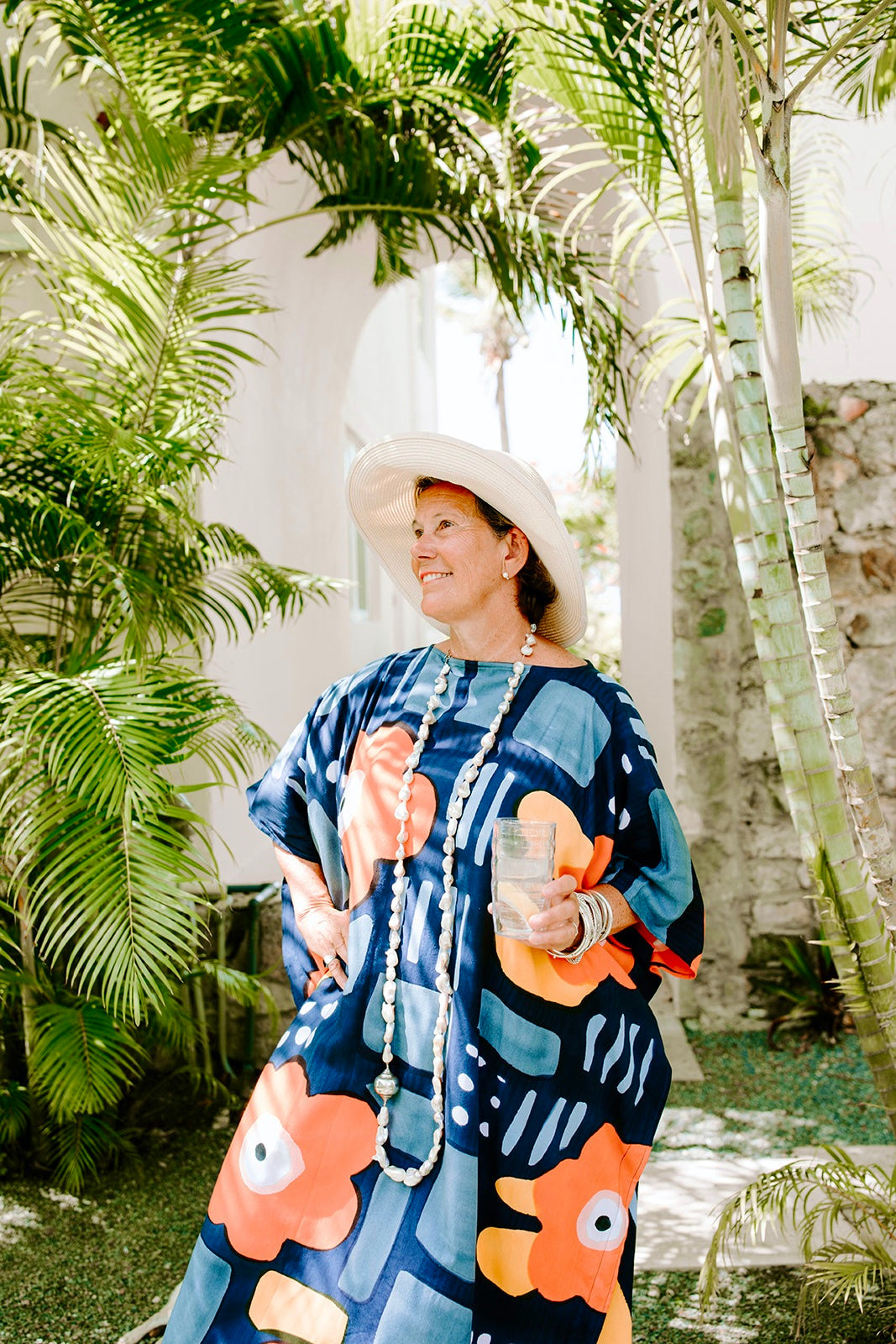 Gigi Kaftan in Orange Poppies