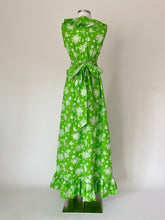 Load image into Gallery viewer, 1960s Lime Green Floral Prairie Dress - Size S
