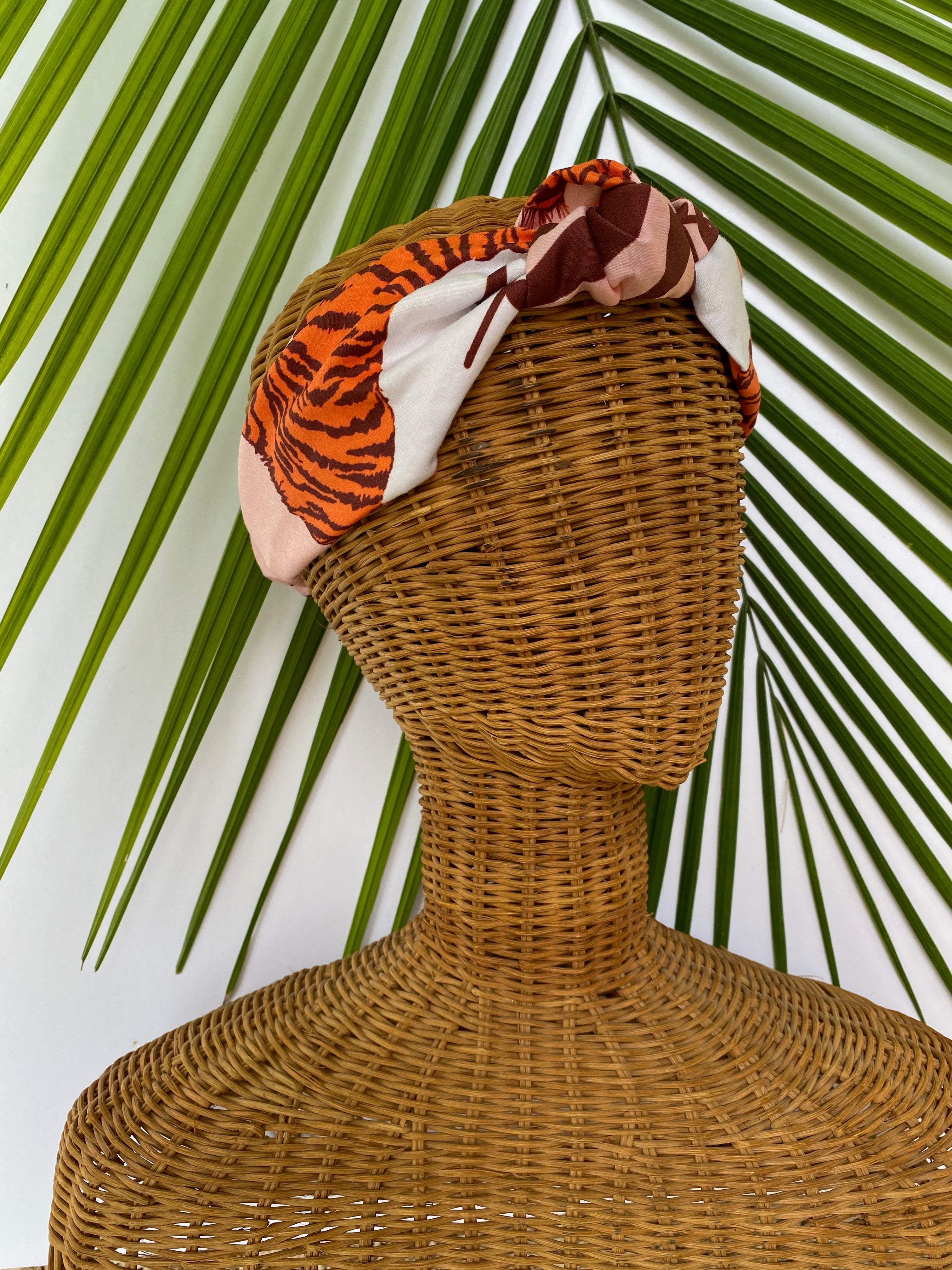 Elastic Turban Headband Bamboo Tigers