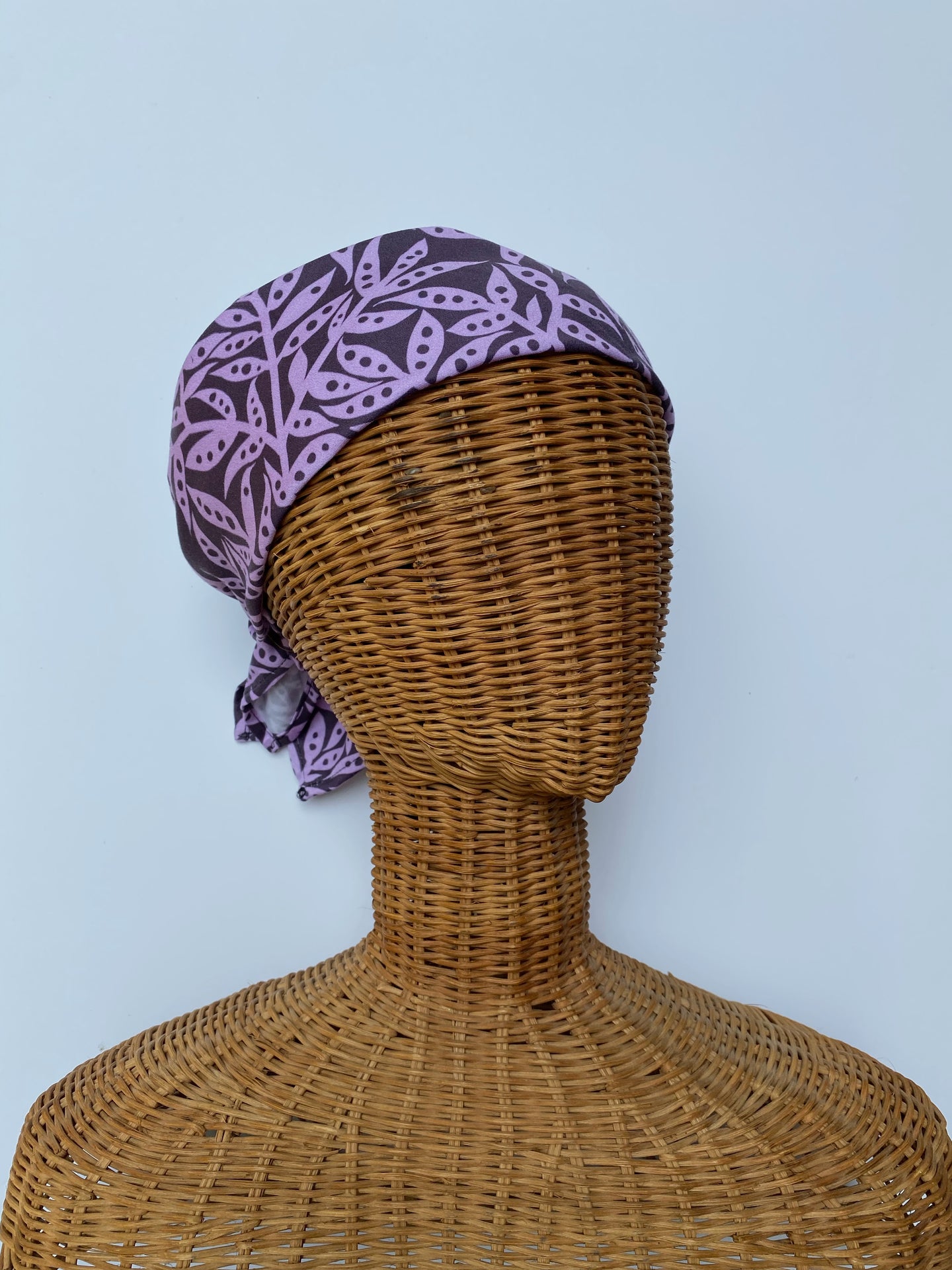 Handkerchief Head Scarf - Purple Vines