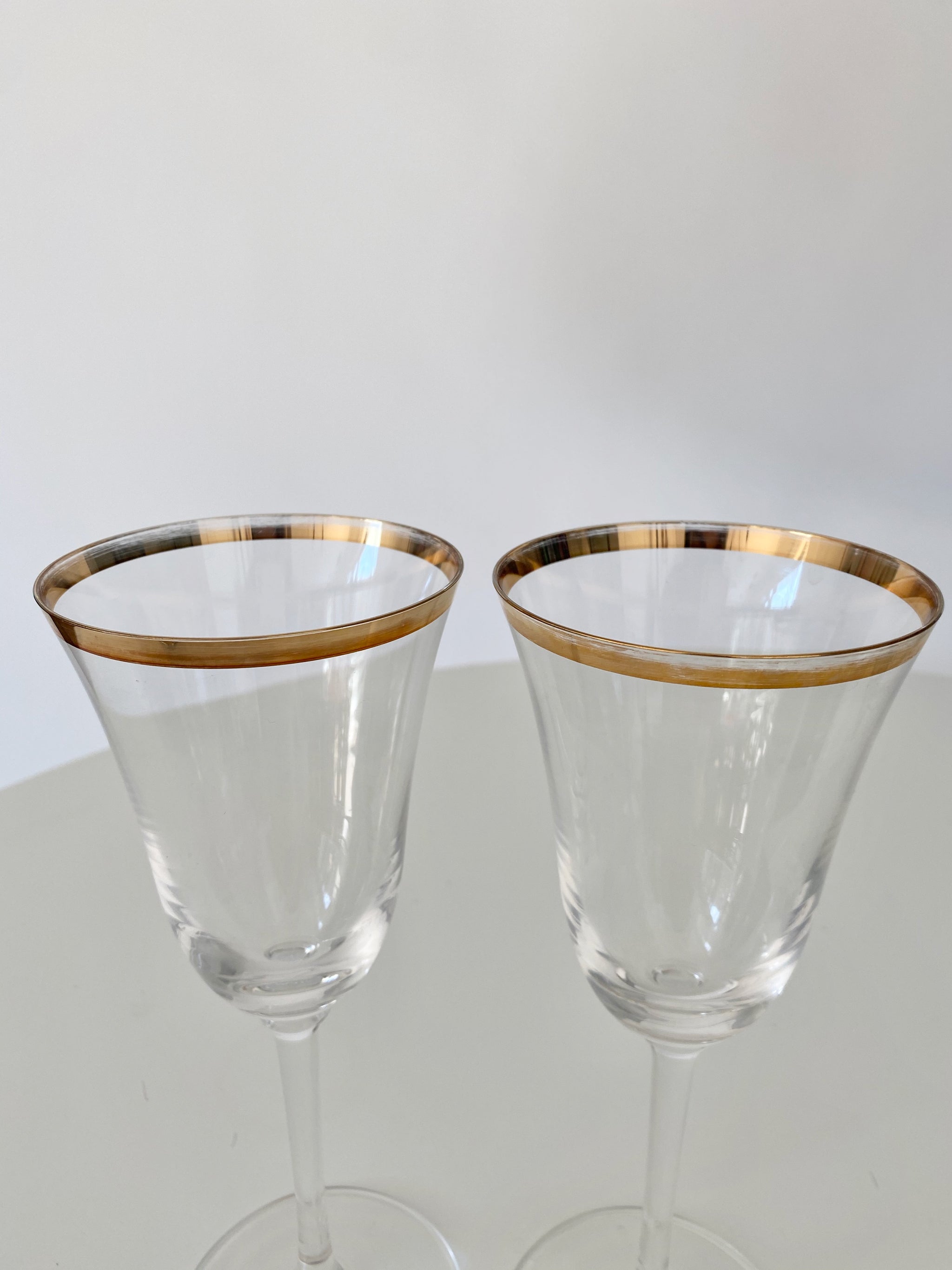Gold Rim Wine Glasses | Vintage Glassware