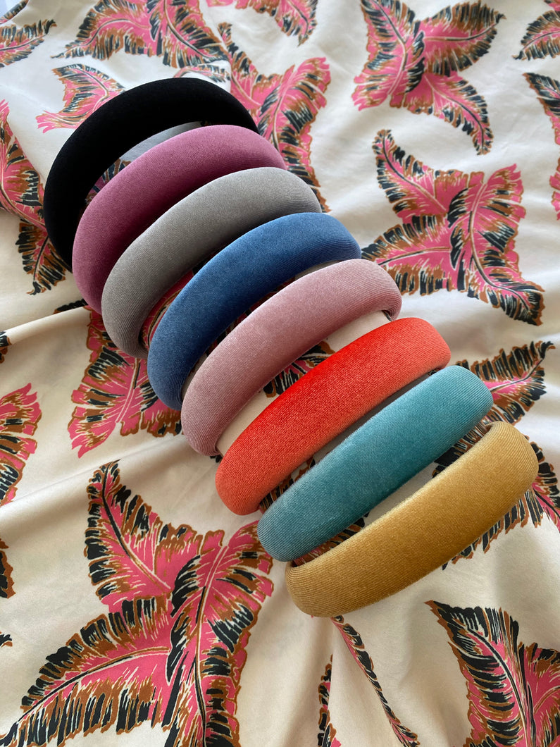 Velvet handbands in multiple colors