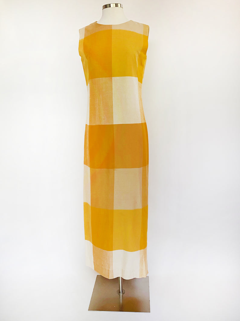 Vintage plaid maxi dress