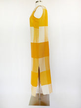 Load image into Gallery viewer, Vintage plaid maxi dress yellow
